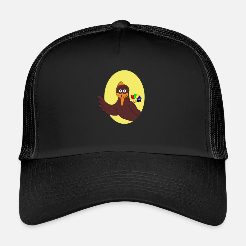 Ein Huhn sagt Hallo - Trucker Cap - Schwarz/Schwarz