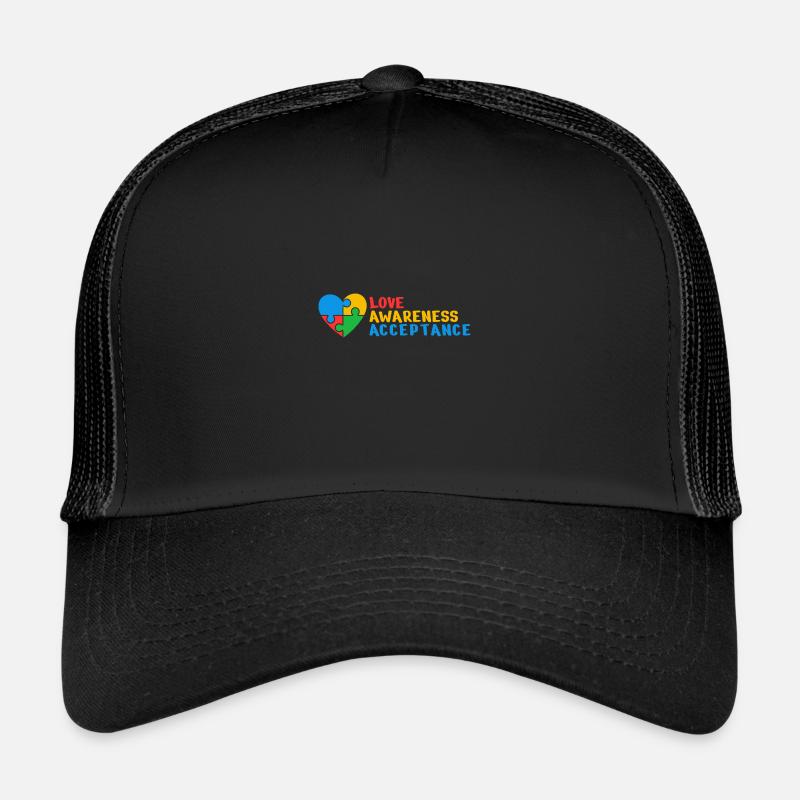 Autisme Amour Conscience Acceptation Idée de cadeau Casquette trucker 
