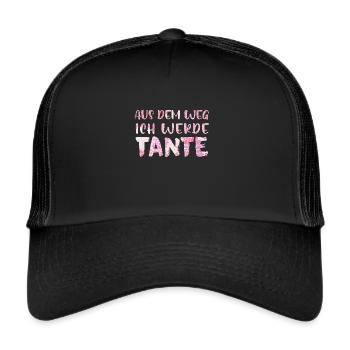 Tante ich werde Tante - Trucker Cap - Schwarz/Schwarz - Vorne