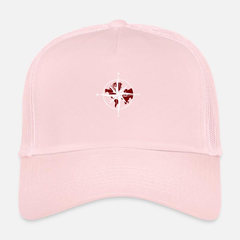 Boussole blanc-rouge Casquette trucker 