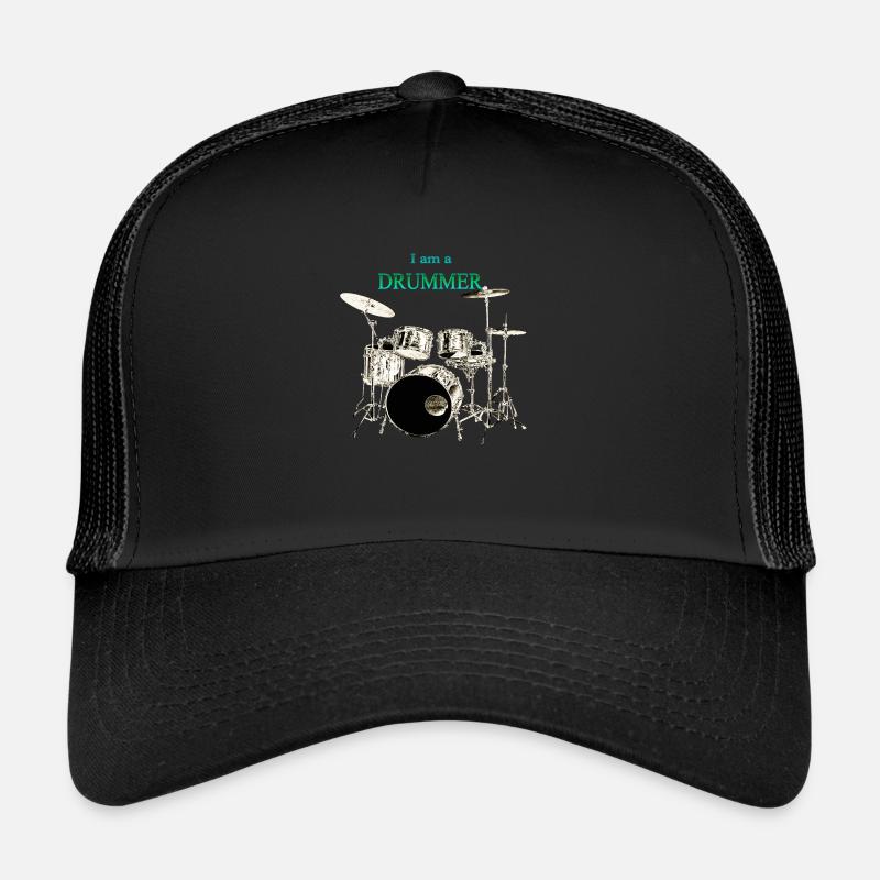 Je suis batteur batteur - Casquette trucker - noir/noir