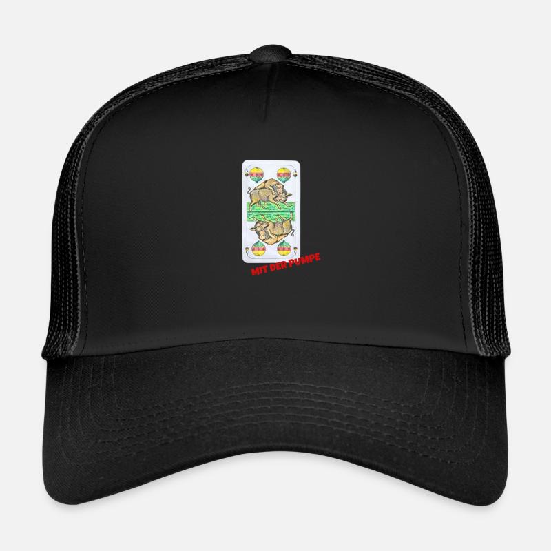 Schafkopfen Schafkopf mit der Pumpe schellen sau - Trucker Cap - Schwarz/Schwarz