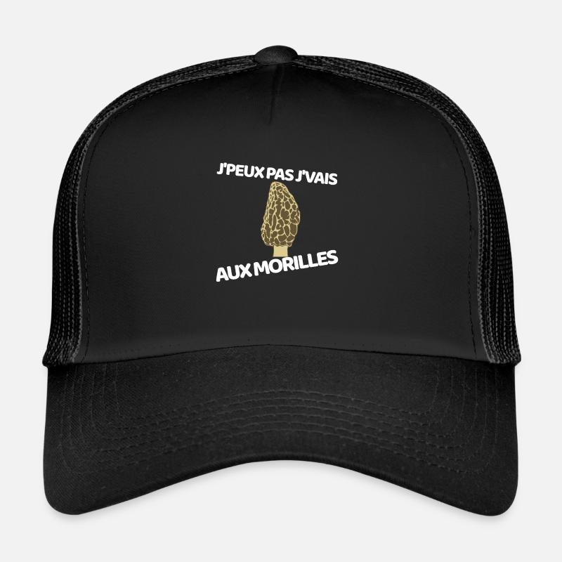 J’peux pas les morilles m’attendent - Casquette trucker - noir/noir