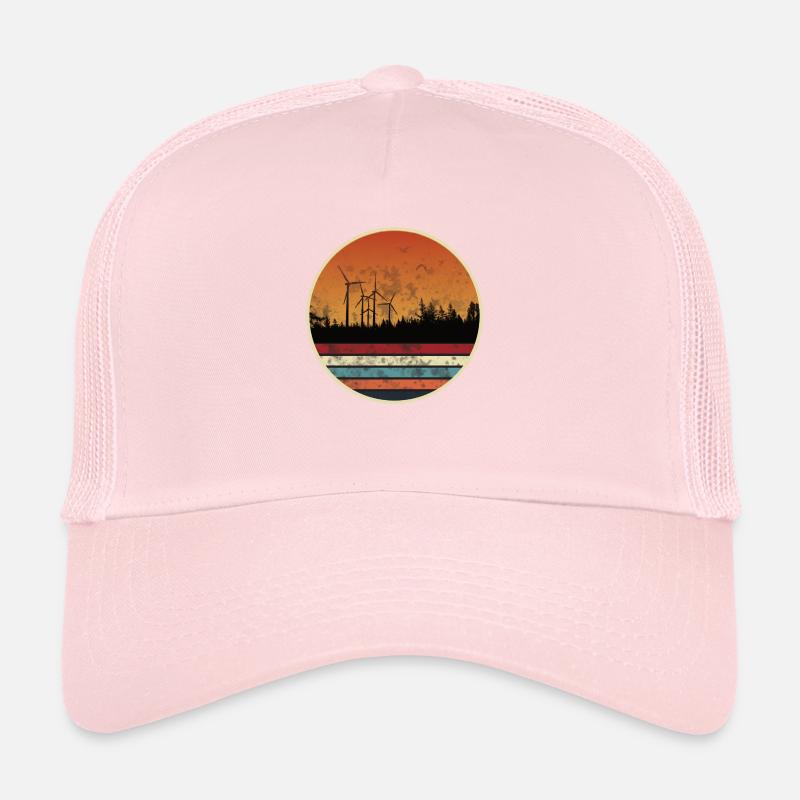 Wind farm at sunset - Wind power Trucker Cap