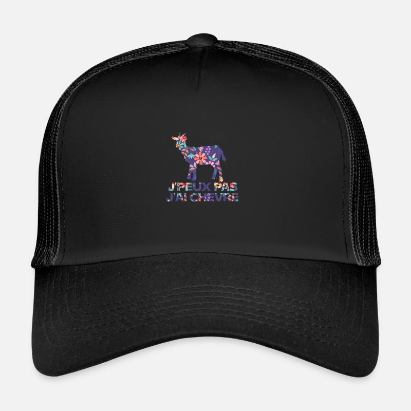 j'peux pas j'ai chèvre - Casquette trucker  - noir/noir