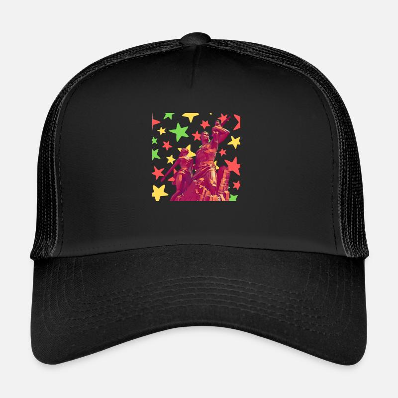 Denkmal der afrikanischen Renaissance Dakar Senegal - Trucker Cap - Schwarz/Schwarz