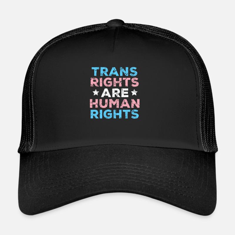 Trans Rights Are Human Rights LGBT Pride - Trucker Cap - Schwarz/Schwarz