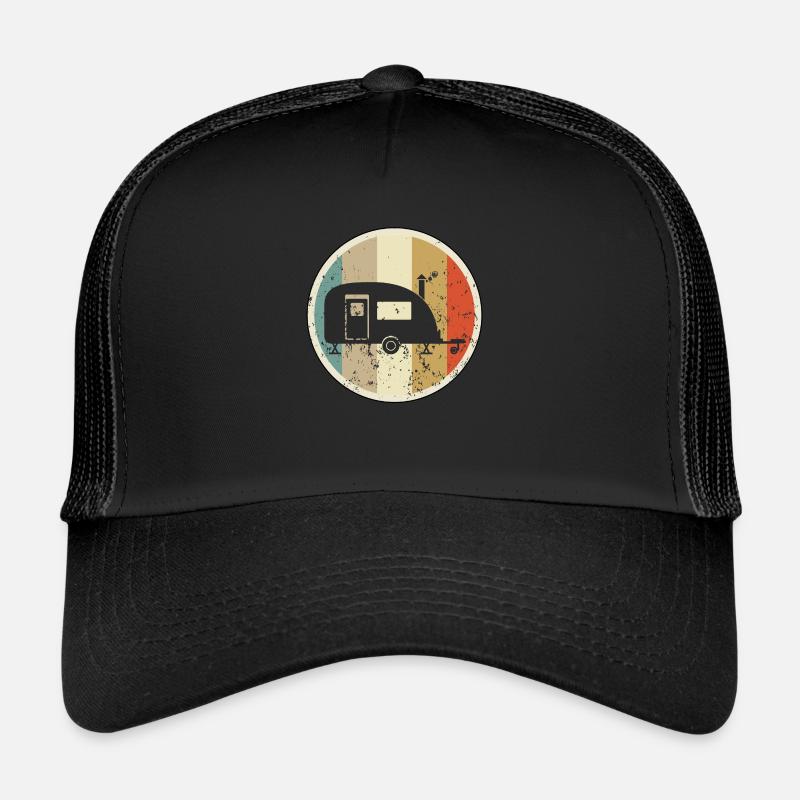 Wohnwagen Camping - Trucker Cap - Schwarz/Schwarz