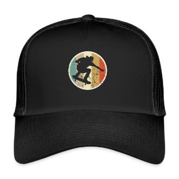 Skateboarding Skateboarder Skateboard - Trucker Cap - Schwarz/Schwarz - Vorne