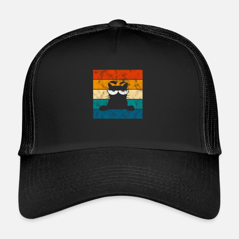 Yeux de chat rétro Chat Miau Chat Casquette trucker 