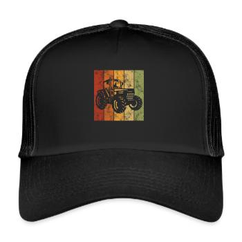 Tracteurs agricoles tracteurs tracteurs rétro tracteurs - Casquette trucker  - noir/noir - Devant