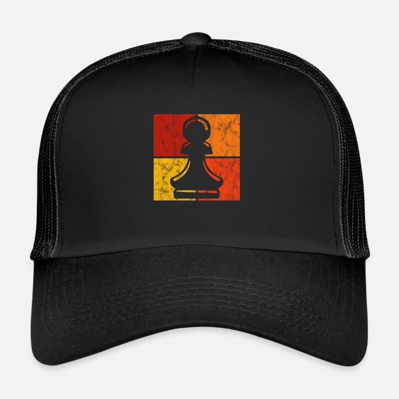 Jeu d’échecs rétro jeu d’échecs jeu d’échecs - Casquette trucker  - noir/noir