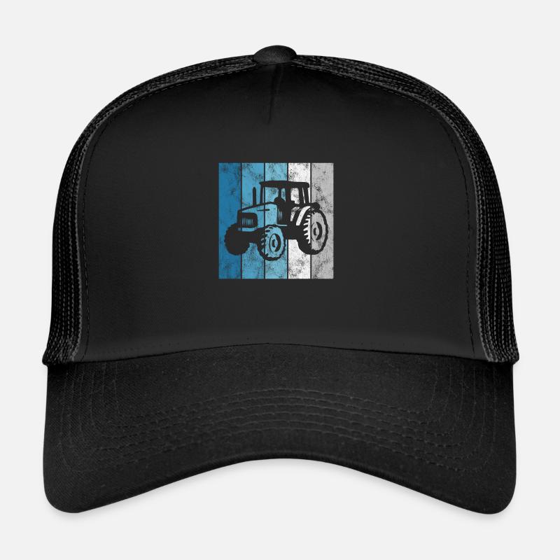 Traktoren Trecker Bauer Retro Traktor Bauernhof - Trucker Cap - Schwarz/Schwarz