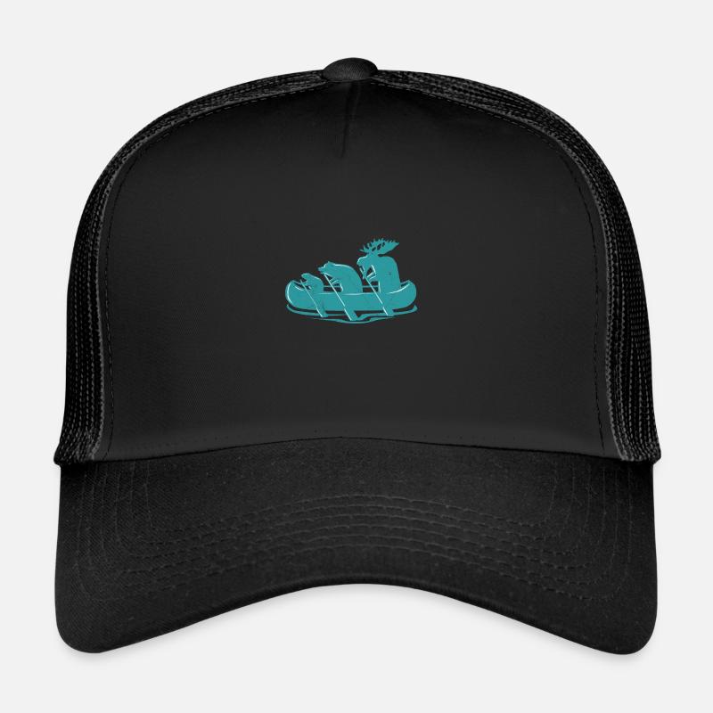 Canoe Beaver Bear Moose Canoeing Canada Gift Idea Trucker Cap