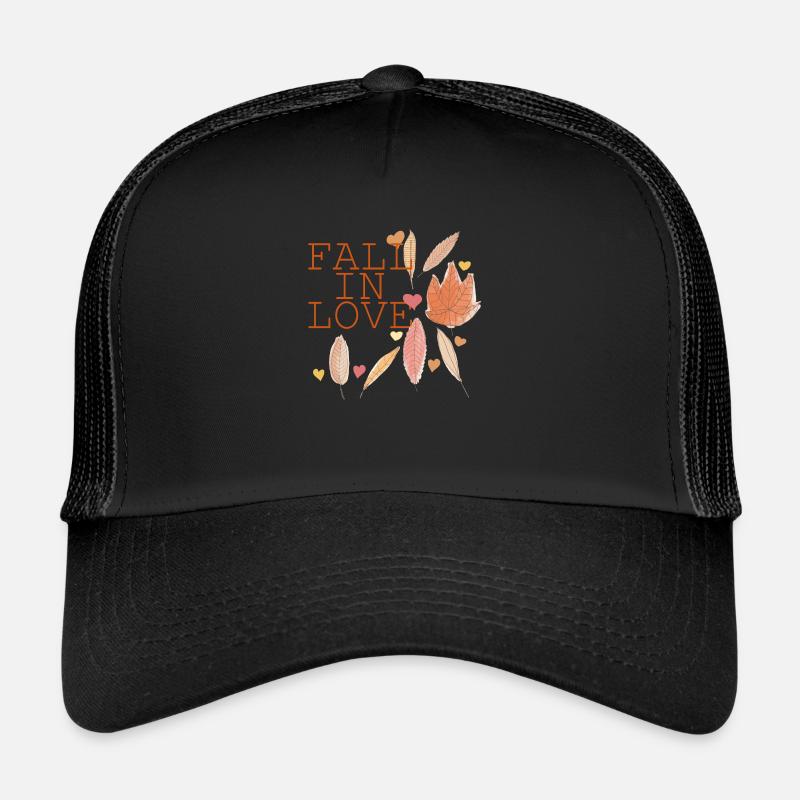 Autumn Leaf Forest Tree Gift Idea - Trucker Cap - black/black