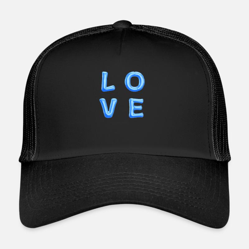 LOVE blue balloons Trucker Cap