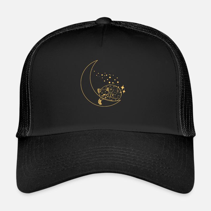 chat dans la lune brillé Casquette trucker 