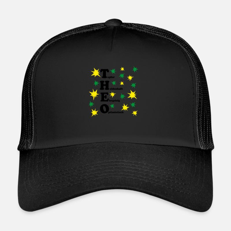 Theo - Trucker Cap - Schwarz/Schwarz