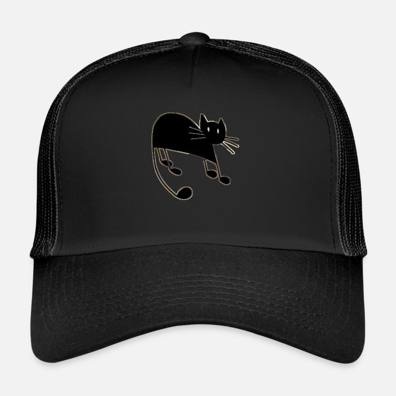 Katze - Trucker Cap - Schwarz/Schwarz