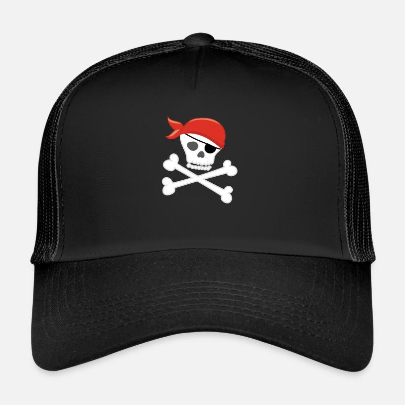 PIRATE - Trucker Cap - Schwarz/Schwarz