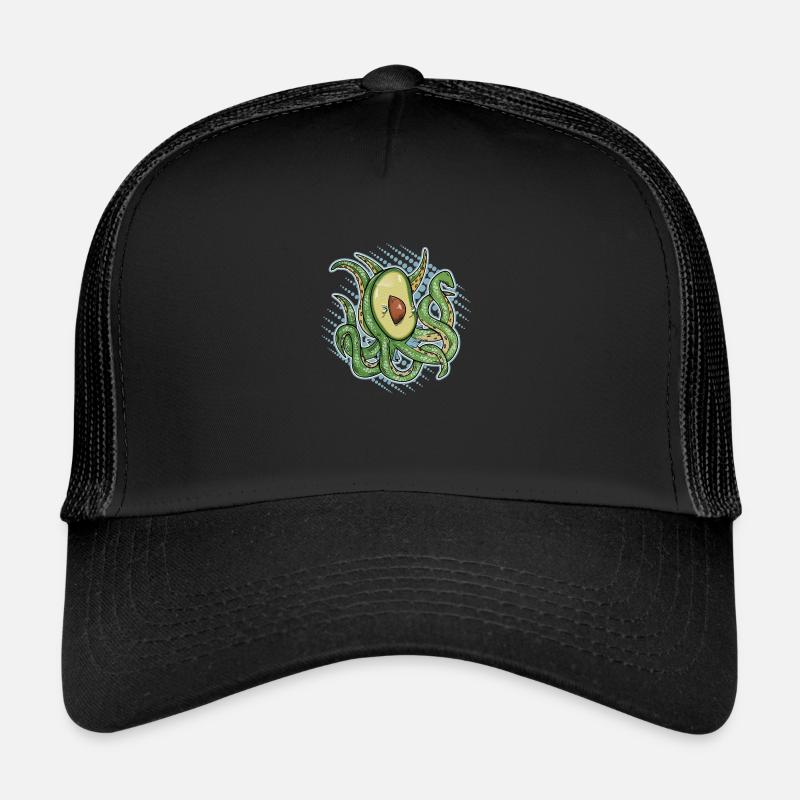 Avocado with tentacles - Trucker Cap - Schwarz/Schwarz