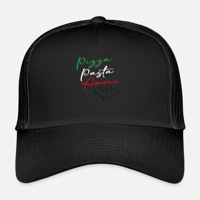Pizza Pasta Amore - Trucker Cap - Schwarz/Schwarz