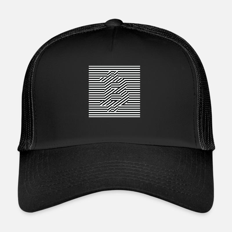 BitCoin Logo black and white BTC - Trucker Cap - black/black