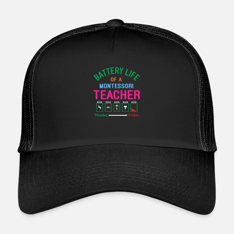 Montessori Teacher - Trucker Cap - Schwarz/Schwarz