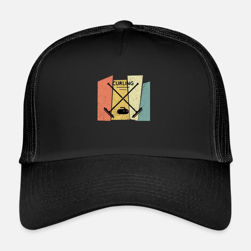 cadeau de curling vintage rétro pour le curling Casquette trucker 