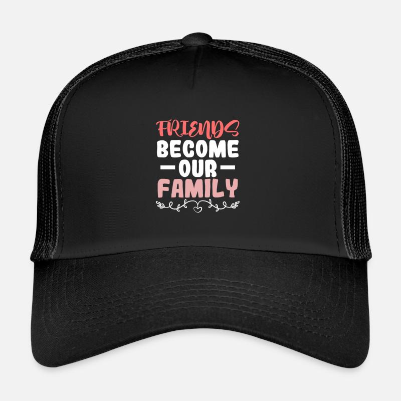 freunde werden familie - Trucker Cap - Schwarz/Schwarz