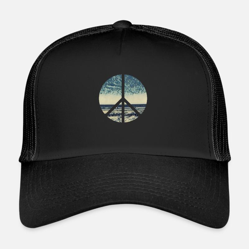 Peace Sign Ocean - Trucker Cap - black/black