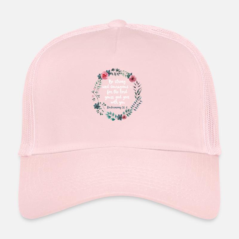 Sei Mutig und Stark Mose 31 6 Blumen Bibelspruch Trucker Cap