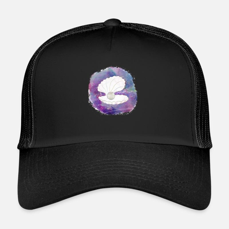 Coquillage perle magique - Casquette trucker - noir/noir