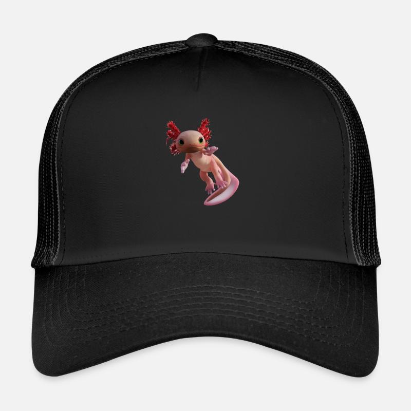 Axolotl - Trucker Cap - Schwarz/Schwarz