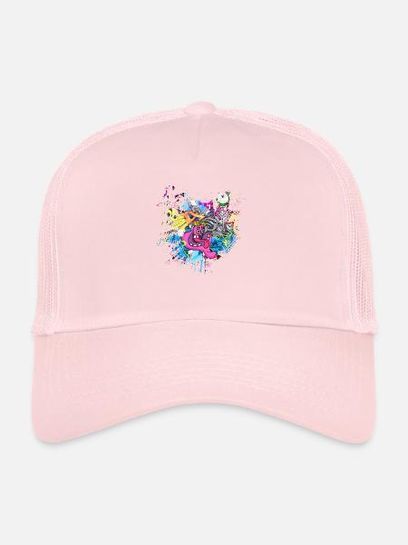 Graffitti - Casquette trucker  - rose pâle - Devant