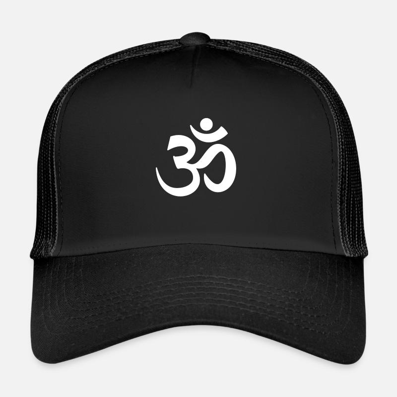 ohm signe blanc om yoga Casquette trucker 