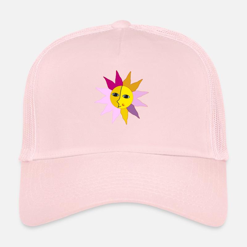 Sun Rays Moon Face Moment Happiness hygge Trucker Cap