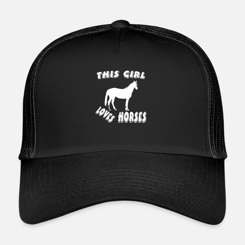 Pferd - Trucker Cap - Schwarz/Schwarz