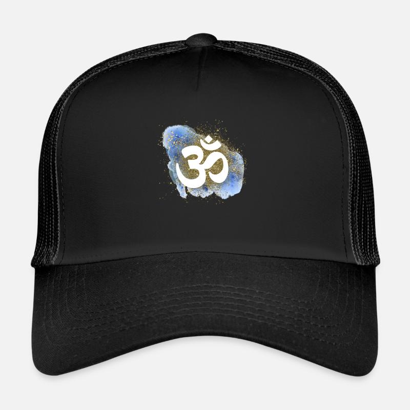 OM Signe Or Éléments d’eau Chakra - Casquette trucker  - noir/noir