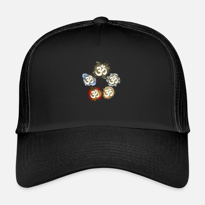 OM Elements Feu Terre Air Métal Eau Yin Yang Casquette trucker 