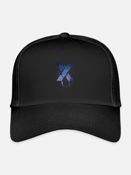 Colorful X | | icon | gifts Gradient - Trucker Cap - black/black - Front