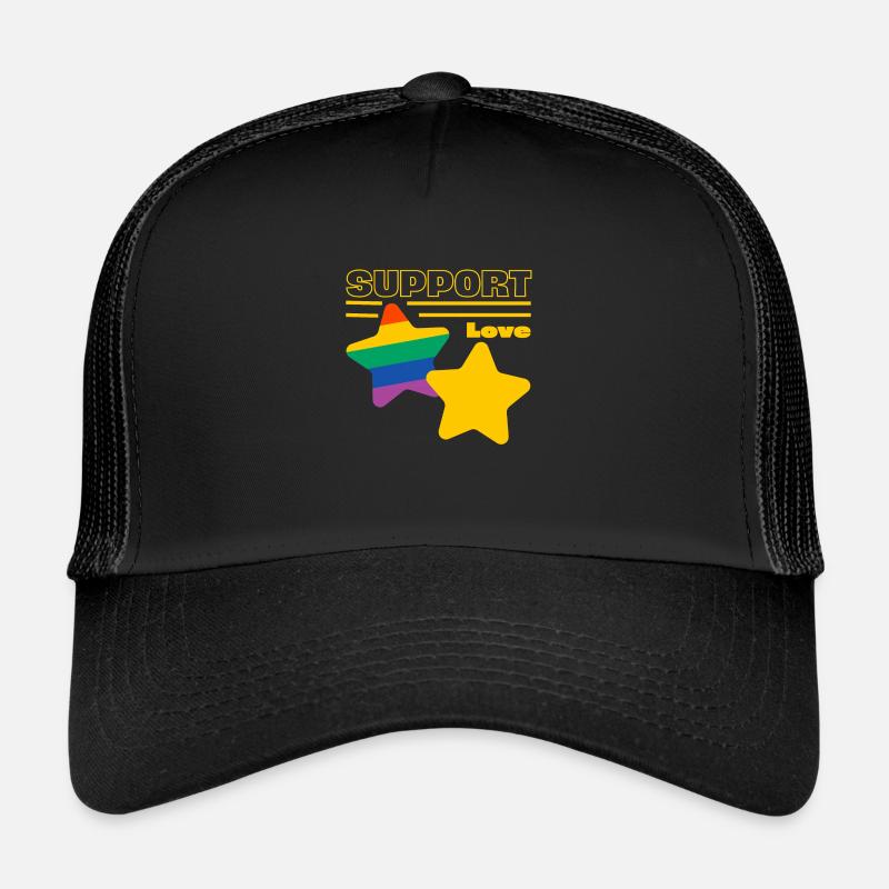 Unterstütze die Liebe - Trucker Cap - Schwarz/Schwarz