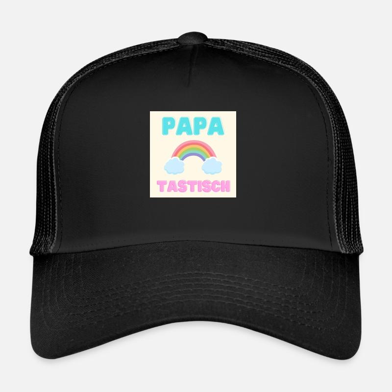 papatastisch - Regenbogen (Rainbow) Version - Trucker Cap - Schwarz/Schwarz