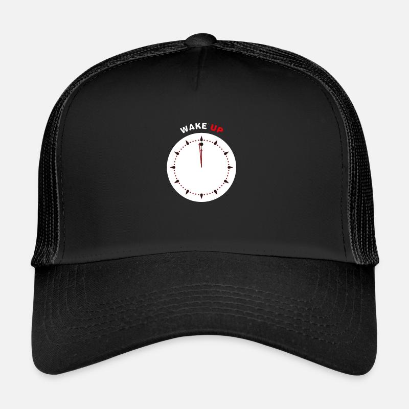 Wach auf - Trucker Cap - Schwarz/Schwarz