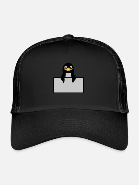 Alberner Penguin behind Schild - Trucker Cap - black/black - Front