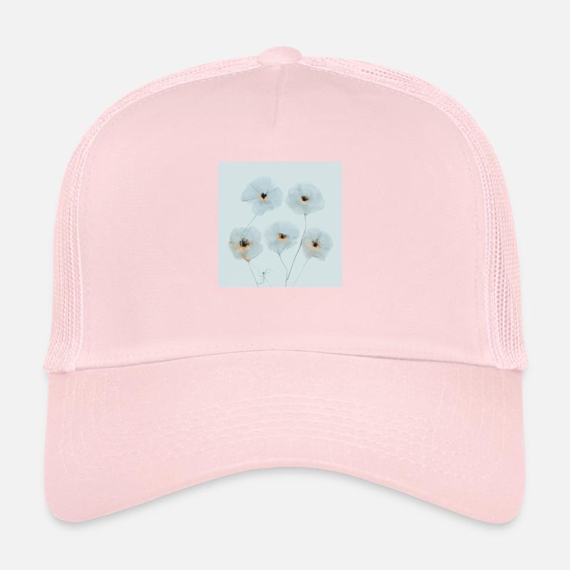 Mohn Blumen Blau Orange Trucker Cap