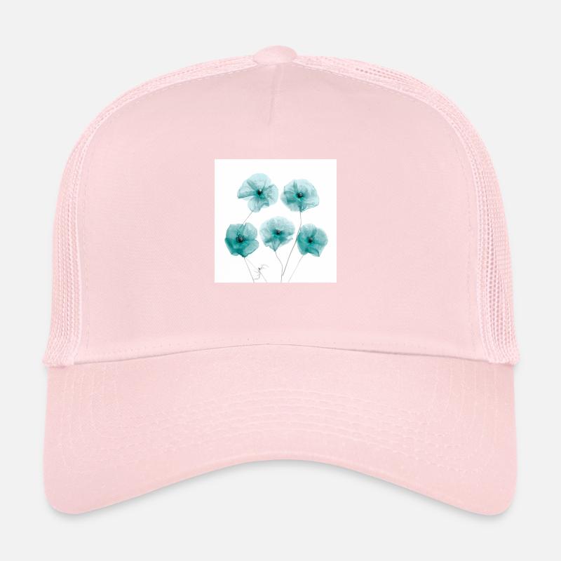 Mohn Blumen Weiss Grün Trucker Cap