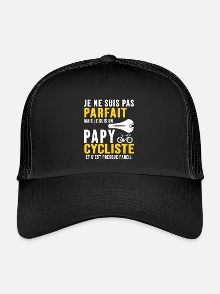 papy cycliste humour vélo velo vélos velos - Casquette trucker  - noir/noir - Devant