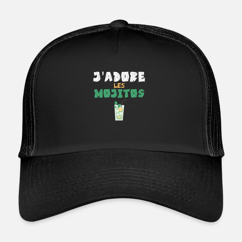 j adore les mojitos - Casquette trucker  - noir/noir