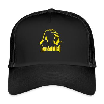 Graddla - Lautschrift - Trucker Cap - Schwarz/Schwarz - Vorne